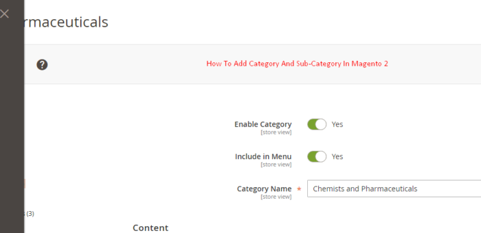 Add category in magento 2
